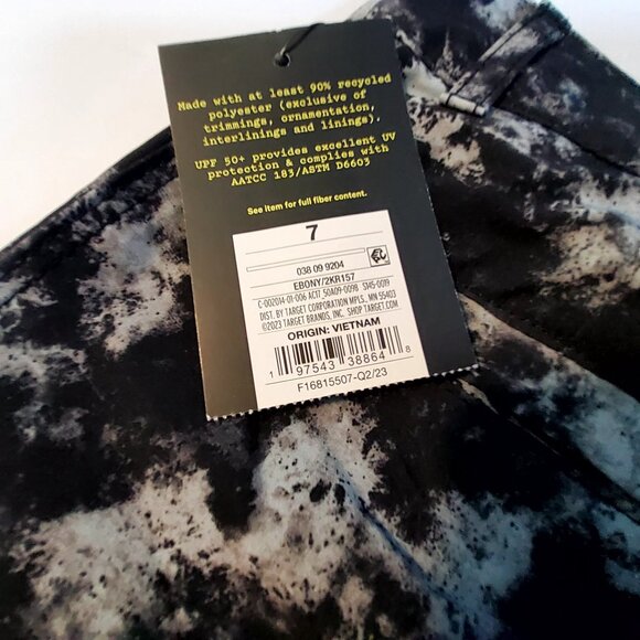 Black & Gray Tie-Dye Print Boys Swim Trunks By Art Class Size 7 UPF 50+ - Picture 4 of 9